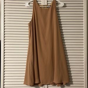 Tan midi flowy dress